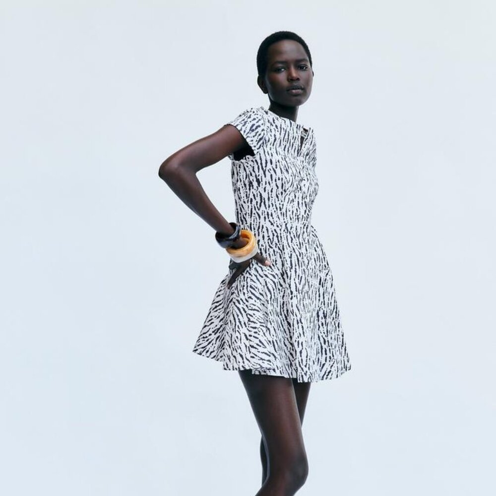 PRINTED SHORT DRESS ZW COLLECTION
